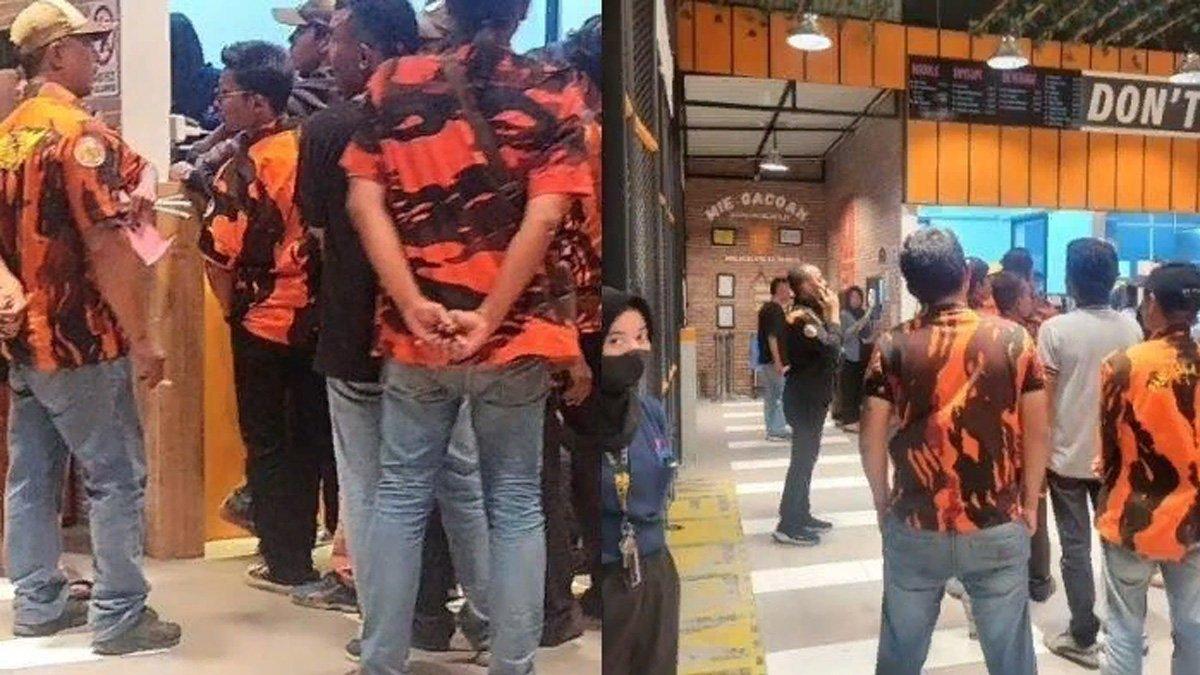 organisasi masyarakat (ormas) Pancasila mendatangi Mie Gacoan Medan.
