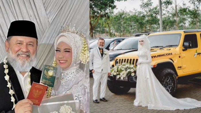 Pasangan pengantin beda usia 22 tahun, sosok suami sempat diragukan