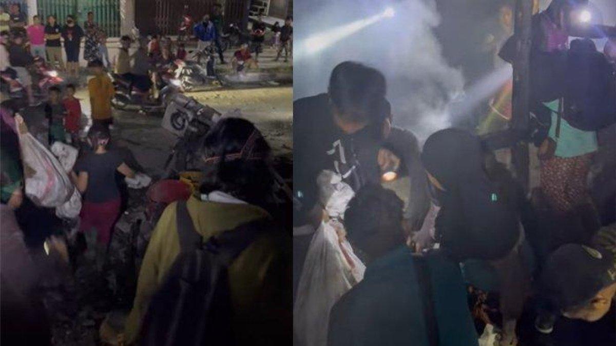 Pemilik ruko yang terbakar marah-marah kepada sekelompok pemulung yang mengais barang bekas sisa kebakaran