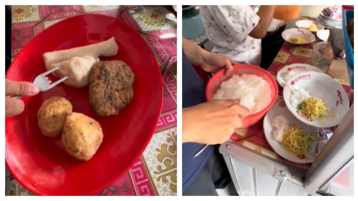 Momen tiktoker makan pempek dengan harga mahal, bikin kaget harganya