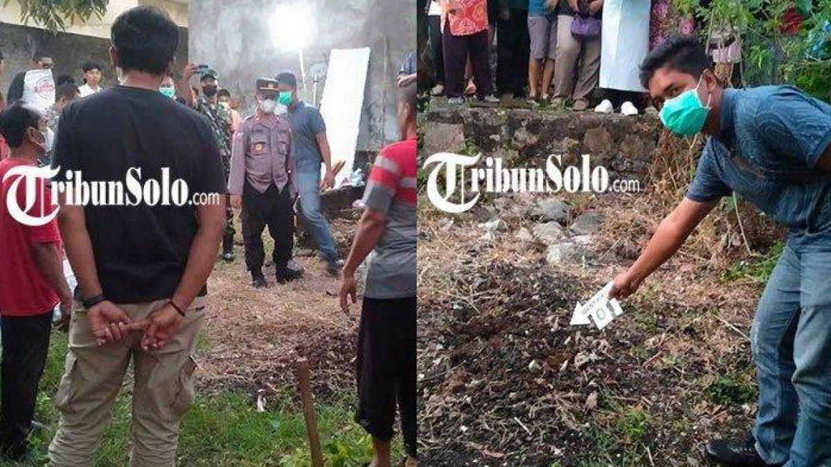 Penampakan tempat Narti Rini (71) dikuburkan di belakang rumahnya di Wuryantoro Lor, Kecamatan Wuryantoro, Kabupaten Wonogiri, Jawa Tengah - Seorang pria ODGJ di Wonogiri kuburkan jasad neneknya sendiri di belakang rumah. Diketahui telah meninggal satu bulan yang lalu karena sakit