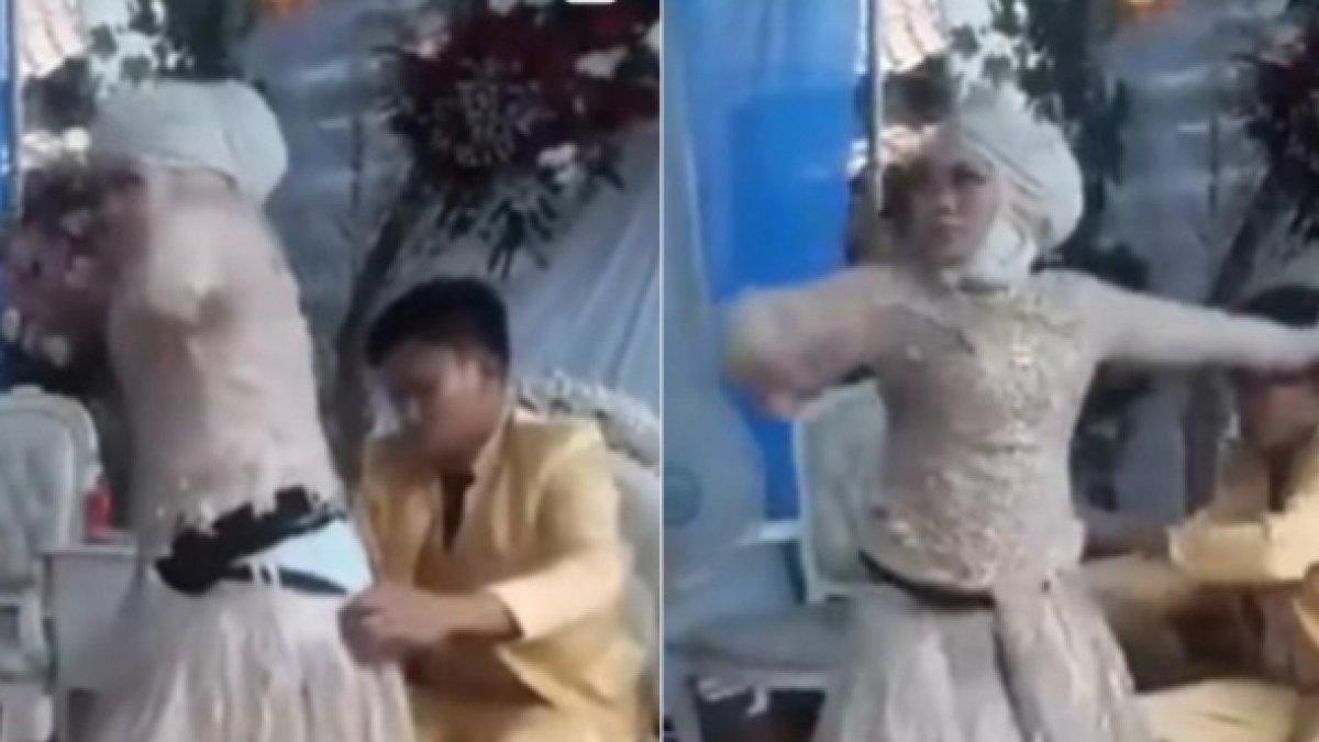 Pengantin wanita kesurupan saat pesta pernikahan berlangsung.