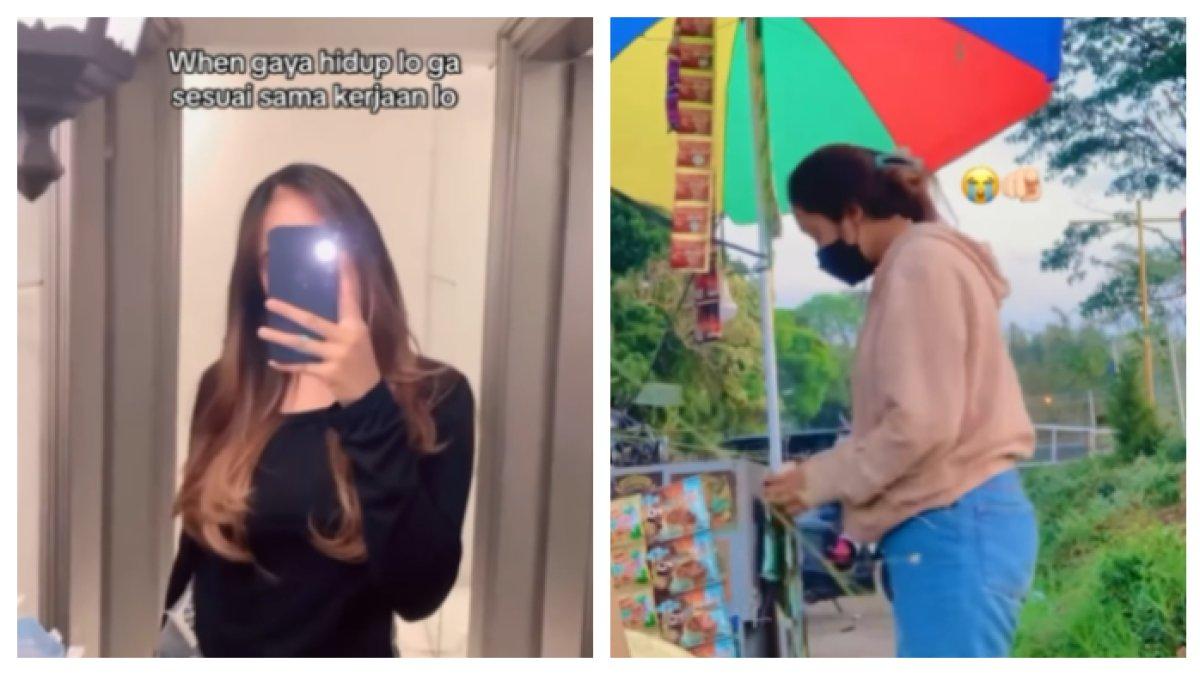 Ia dalam kesehariannya sibuk dengan jualan es dipinggir jalan