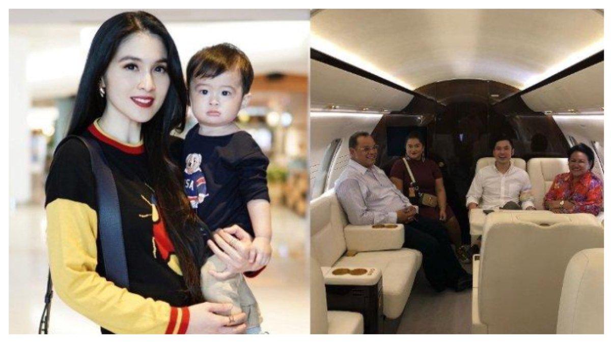 Penampakan privat jet milik Sandra Dewi dan Harvey.