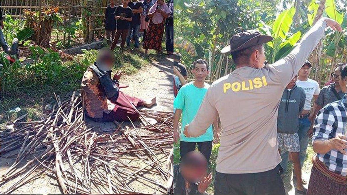 Polisi mengamankan Bacaleg PDIP inisial SS yang dihakimi massa di Kecamatan Sekotong, Lombok Barat, Minggu (16/7/2023).