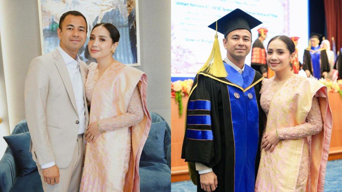potret penampilan Nagita Slavina saat mendampingi Raffi Ahmad menerima gelar doktor di Thailand