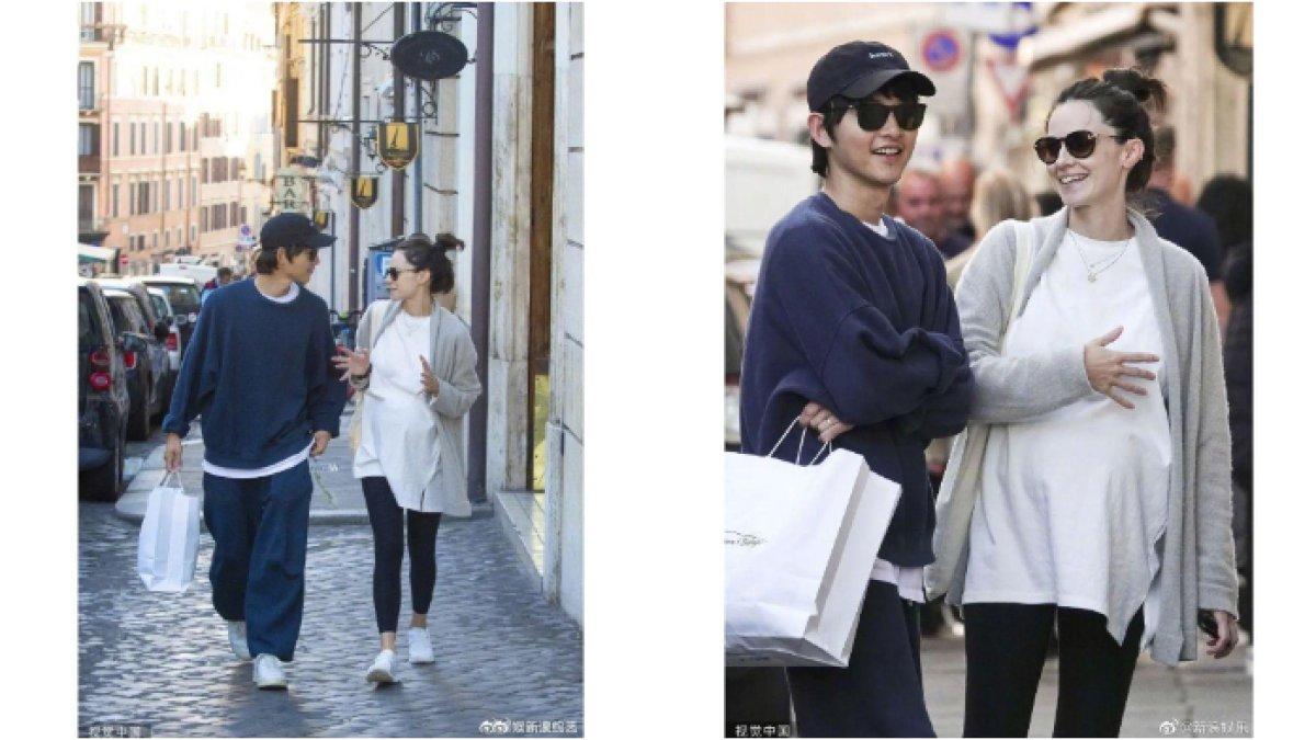 Potret Song Joong Ki dan istri jalan-jalan di Roma