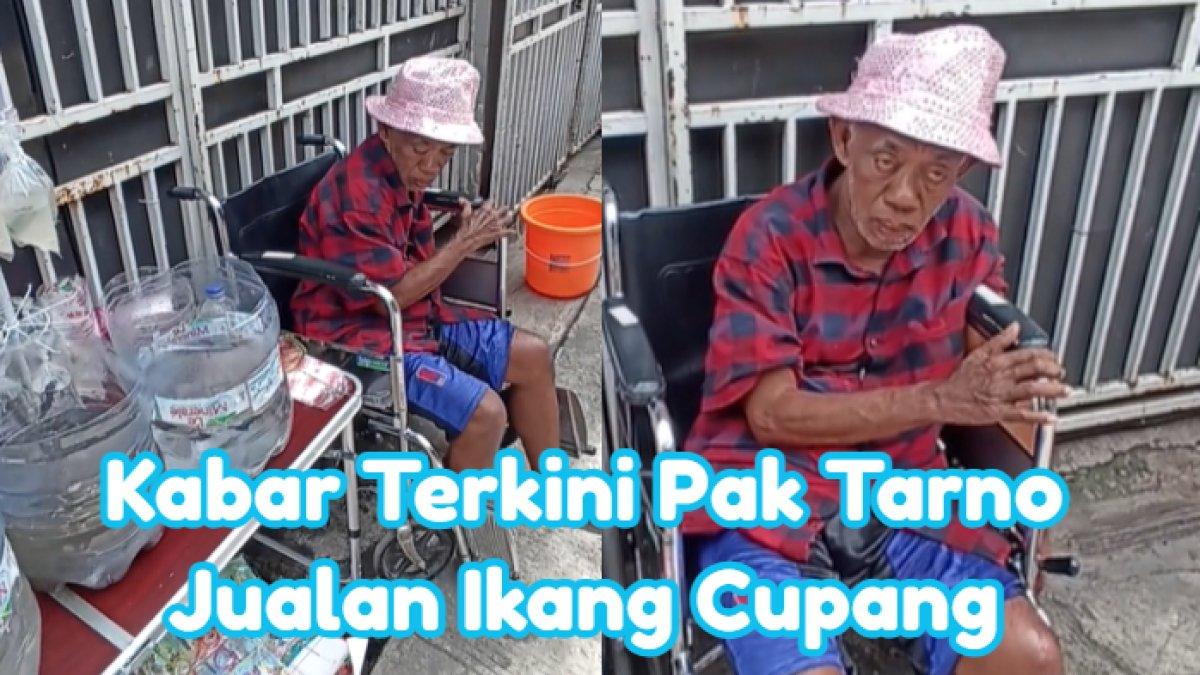 Inilah potret terkini Pak Tarno yang memprihatinkan. Dulu laris jadi pesulap, kini jualan ikan cupang sambil duduk di kursi roda.