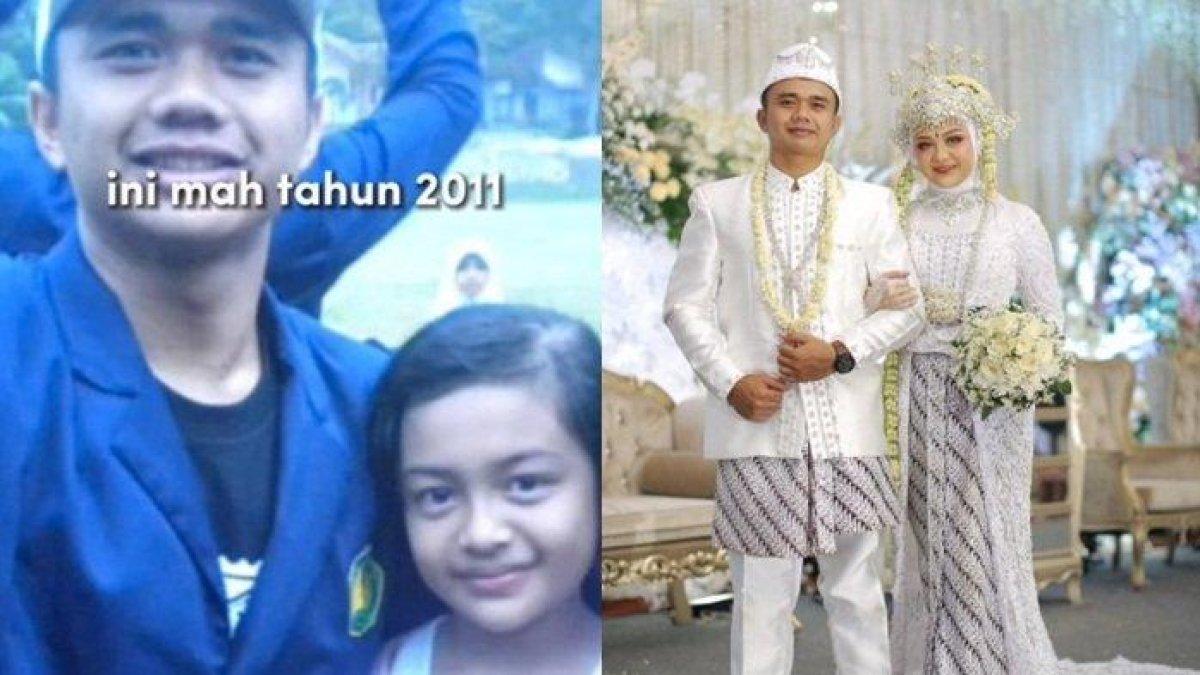 Kisah seorang pria menikahi wanita yang pernah berfoto bersamanya saat kuliah kerja nyata (KKN) 11 tahun lalu viral di media sosial.