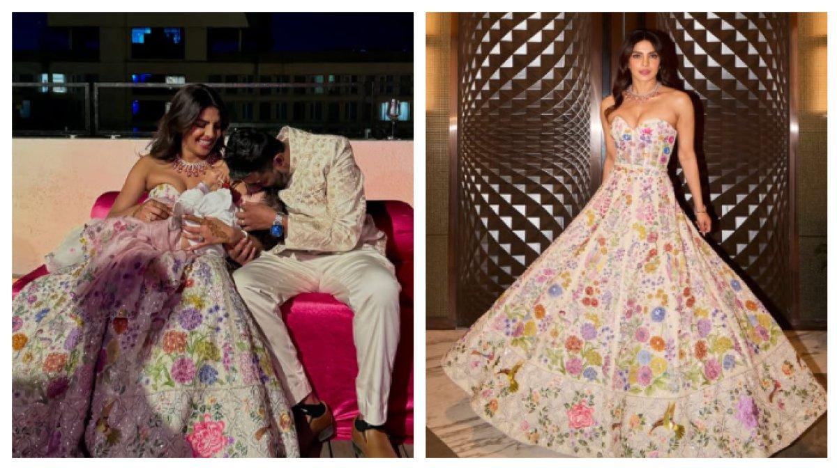 AKSESORIS PRIYANKA CHOPRA - Priyanka Chopra tampak hadiri pernikahan adik lelakinya bersama suami dan anak perempuan. Tampilannya mencuri perhatian, terutama perhiasan yang digunakannya, total 200 karat.