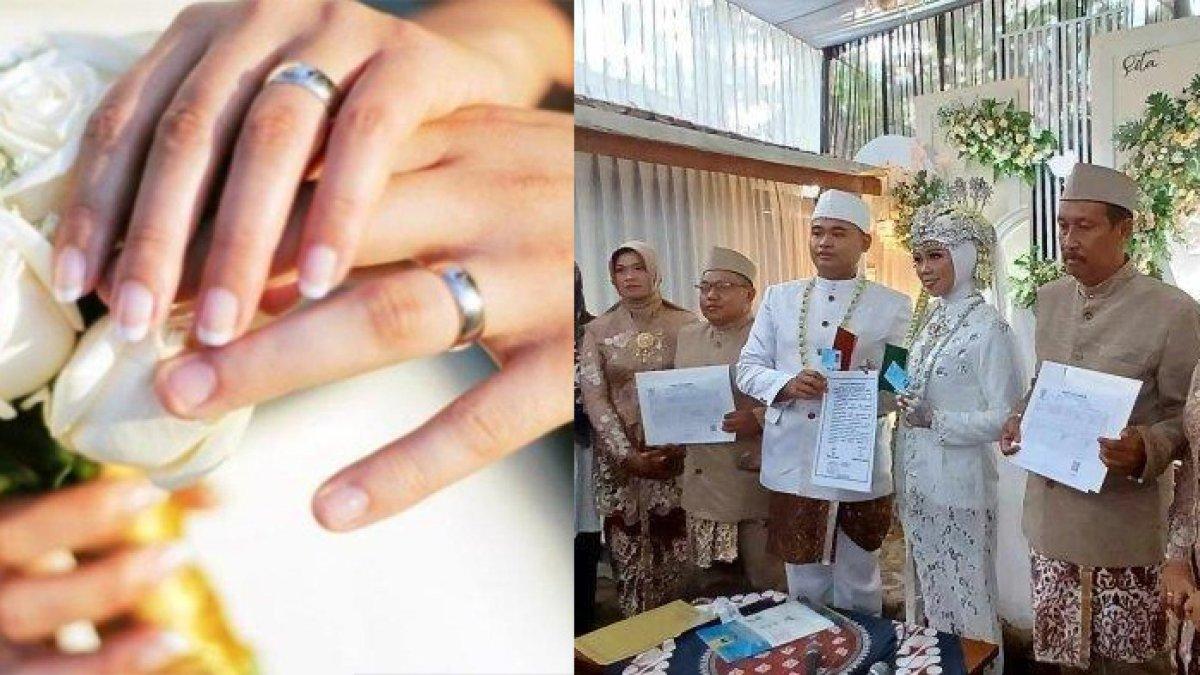 Prosesi akad nikah Taufik Nur Arifin dan Prihasiwi Sita Andriyani di Dusun Tegal Lembut, Kalurahan Giripeni, Kapanewon Wates, Kabupaten Kulon Progo, Rabu (5/7/2023). Keduanya merupakan pasangan pengantin penyandang disabilitas.