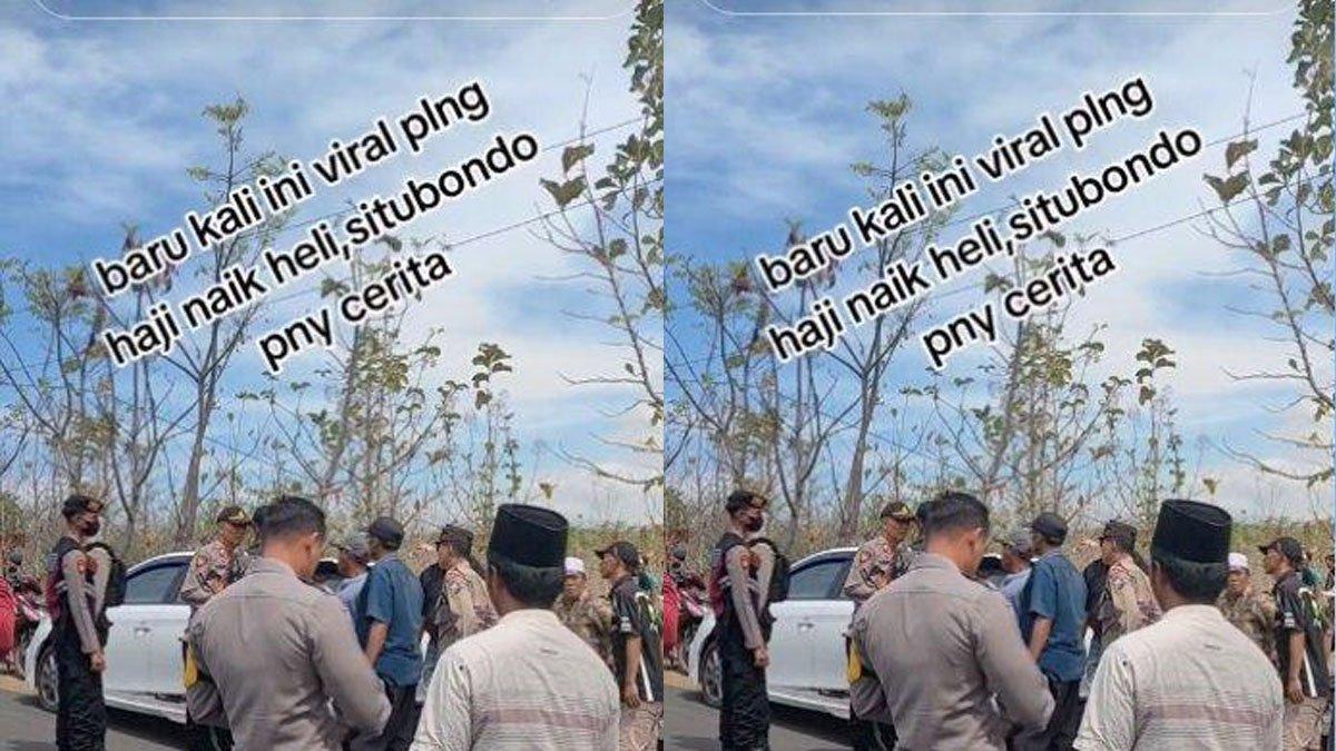 Pulang melaksanakan ibadah haji, sultan asal Situbondo menggunakan Helikopter.