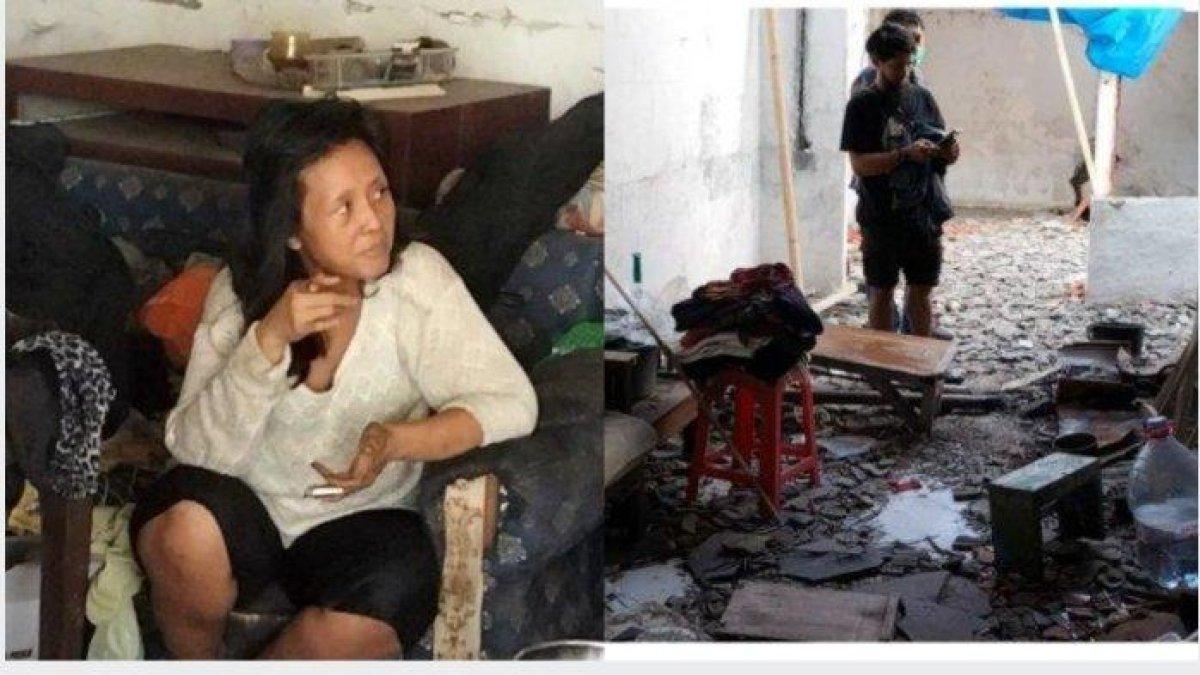 Putri, wanita diduga depresi yang ngaku mantan model seksi kini tinggal sebatang kara di rumah reyot di wilayah Koja, Jakarta Utara