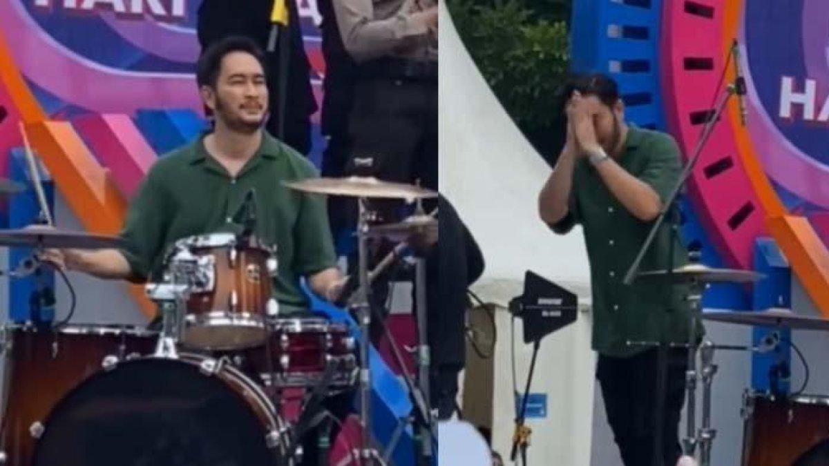 Reaksi Jeje disemangati penonton saat manggung