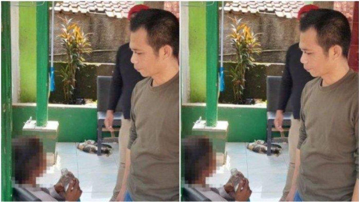 Saiful Bahri atau Om Zein saat mendatangi anak kecanduan menghirup bensin di Desa Ciwareng, Kecamatan Babakancikao, Kabupaten Purwakarta, Jawa Barat, Selasa (25/7/2023).