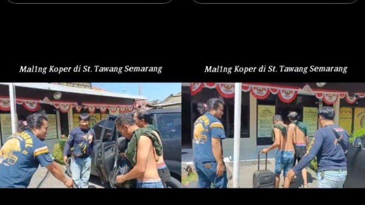 Sambut kedatangan dua maling koper yang digelandang ke Polsek Semarang Utara, sikap sejumlah aparat polisi viral di TikTok.