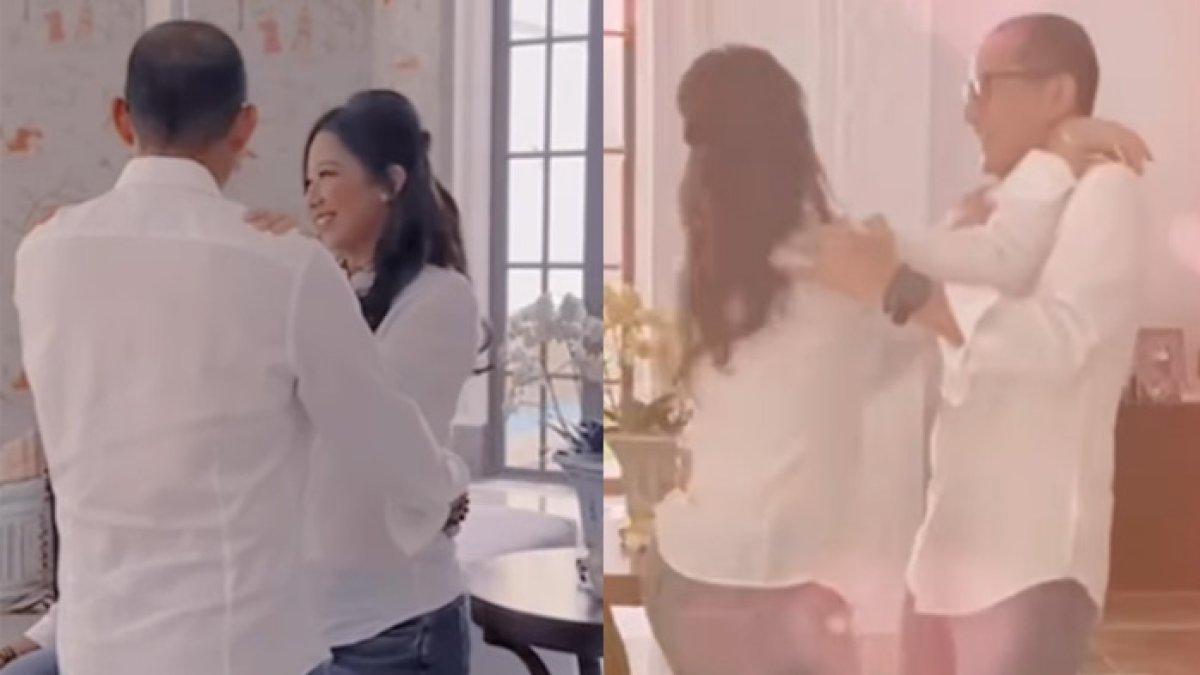 Sandiaga Uno latihan dansa dengan putrinya, Atheera, yang sebenat lagi akan menikah