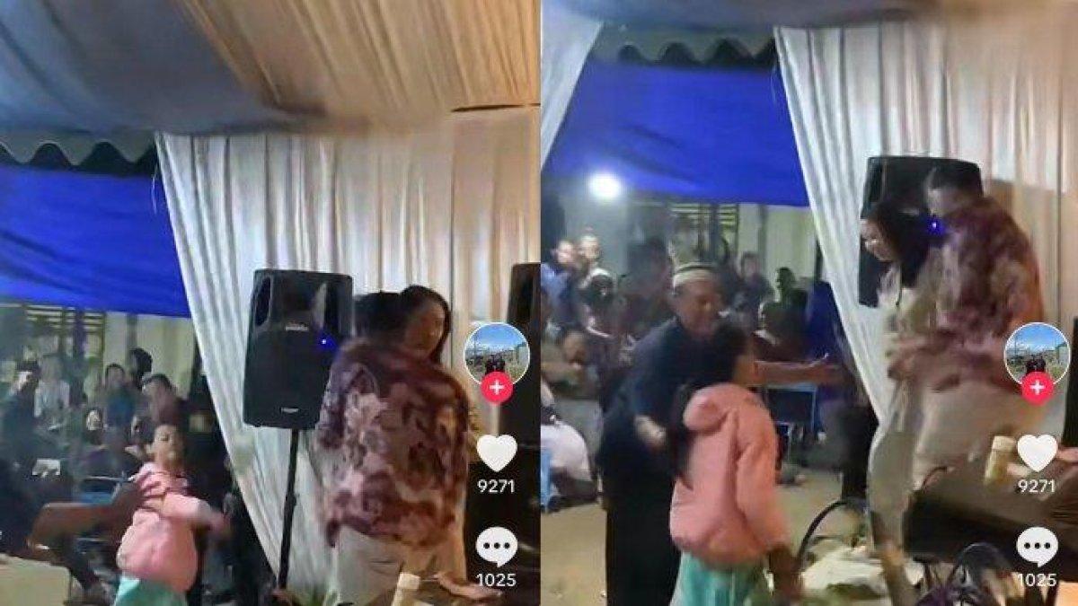 seorang pria di Trenggalek, Jawa Timur dilabrak anak dan istri.