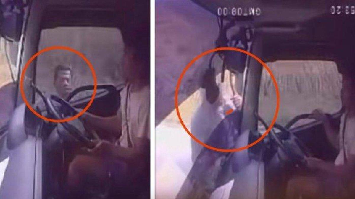 Viral video seorang pria diduga hendak memalak sopir truk, namun malah terbawa truk.