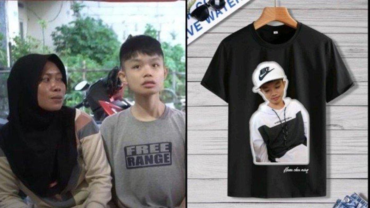 Siti mantan TKI jualan baju kaos bergambar wajah Sha Wang untuk biaya kembali ke Taiwan.