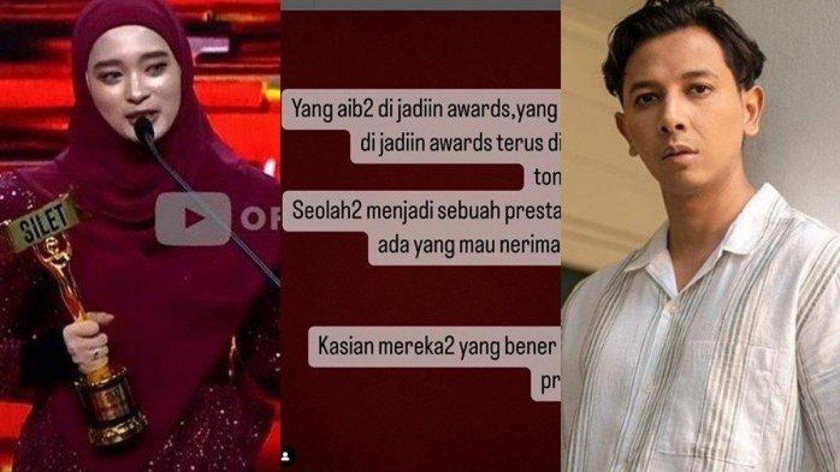 Sonny Septian (kanan) menyinggung soal aib jadi awards usai Inara Rusli raih penghargaan.