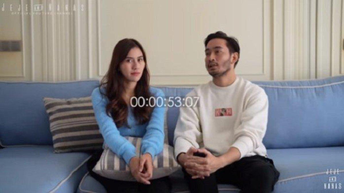 Tangkapan layar Jeje dan sang istri Syahnaz Sadiqah bicara soal kabar perselingkuhan.