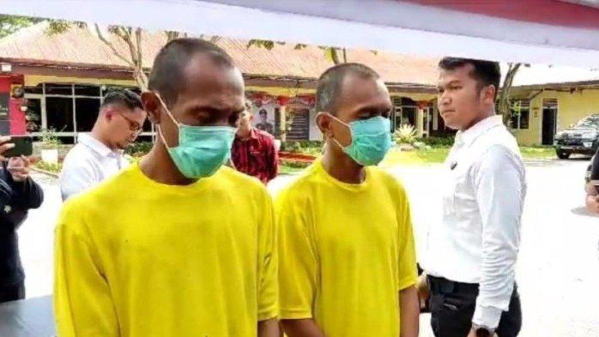 Tersangka JS (41) dan AR (41) bunuh janda di Binjai.