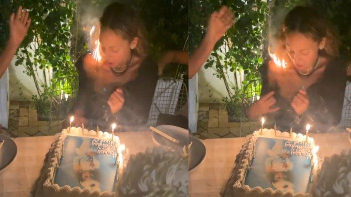 Tiup lilin ulang tahun, Nichole Richie histeris rambutnya ikut terbakar