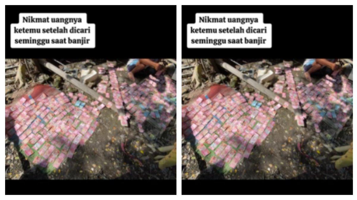 Momen pemilik uang Rp30 juta menjemur uangnya setelah selamat dari banjir di Demak.