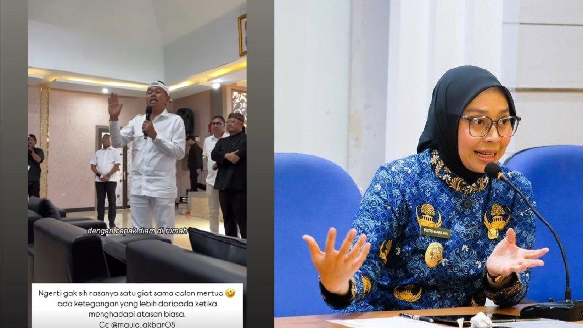CALON MANTU DEDI MULYADI - Capture unggahan Putri Karlina di Instagram @putri.karlina14 pada Jumat (21/3/2025). Putri Karlina mengaku lebih tegang mengikuti kegiatan giat bersama calon mertuanya, Dedi Mulyadi