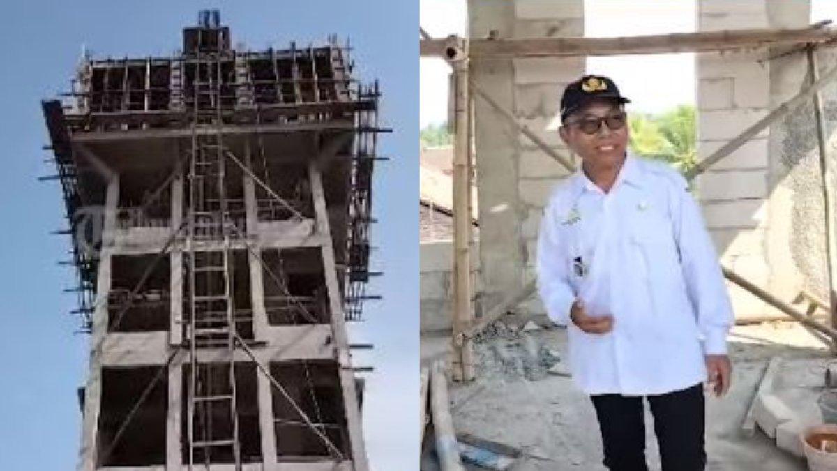 Untung bangun kantor kepala desa terinspirasi bangunan Tower Zam Zam di Mekkah.