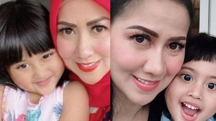 Venna Melinda dan Vania anak angkatnya yang kini sedang soroti perut sang ibu