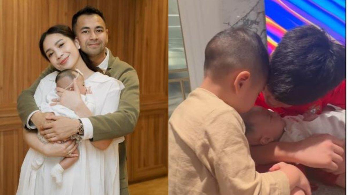 Akhirnya wajah baby Lily diungkap Raffi dan Nagita, Rafathar dan Rayyanza berebut menciumnya.