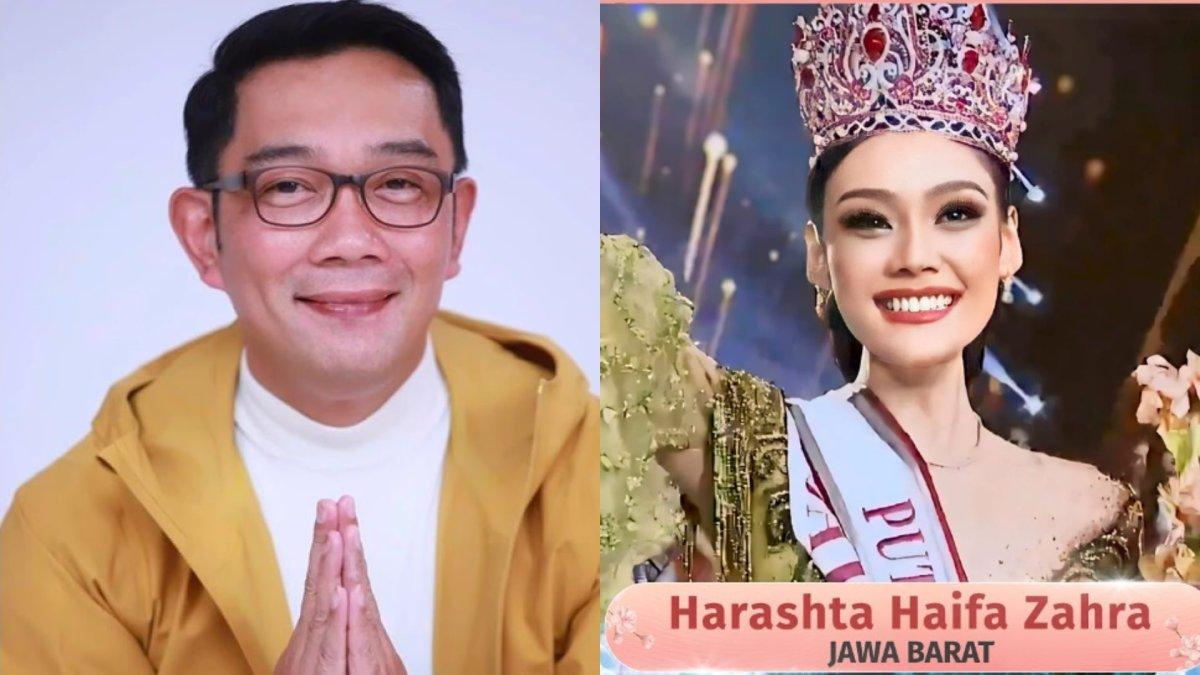 Harashta wakil Jawa Barat dinyinyiri usai raih gelar Puteri Indonesia 2024, Ridwan Kamil beri pembelaan.