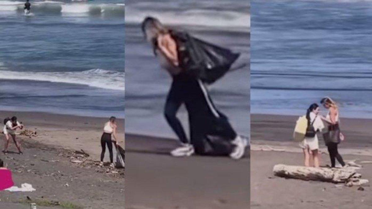 Warga Negara Asing di Bali Pura-pura Bersihkan Pantai Demi Ngonten