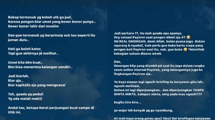 Wirda Mansur Mengatakan Bahwa Uang Rp1 Triliun Bukanlah Perkara Besar. Ia Lantas Menceritakan Bagaimana Dulu Saham Paytren Pernah Mau Dibeli Orang Seharga Rp4 Triliun.