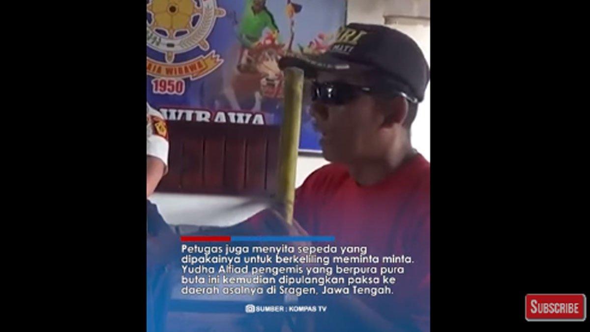 Yudha Alfiad, pengemis pura-pura buta asal Sragen.