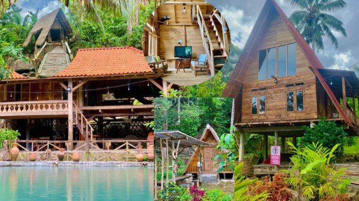 Penampakan cottage di tempat wisata Way Jernih, Batu Putuk, Bandar Lampung.