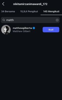 INSTAGRAM NIKITA MIRZANI - Akun Instagram @nikitamirzanimawardi_172 kembali mengikuti akun @matthewgilbertw pada Jumat (31/1/2024), Nikita Mirzani tepis putus dengan kekasih brondongnya?