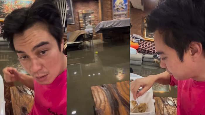 BAIM WONG KEBANJIRAN - Aktor sekaligus sutradara Baim Wong membagikan momen rumahnya kebanjiran Selasa (4/3/2025)