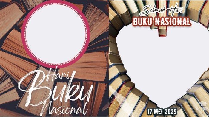 HARI BUKU NASIONAL - Berikut 30 twibbon Hari Buku Nasional 2025, 17 Mei 2025 yang dapat digunakan untuk update status di sosial media ataupun dikirimkan sebagai pesan. (Tangkap layar Twibbonize)