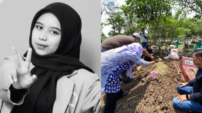 MAHASISWI UGM TEWAS - (Kiri) Foto mahasisiwi UGM bernama Sheila Amalia Cristanti (21) semasa hidup dan (Kanan) Penampakan makam dari korban. Simak cerita pilu di balik tewasnya Sheila.