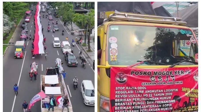 Demo truk odol Surabaya