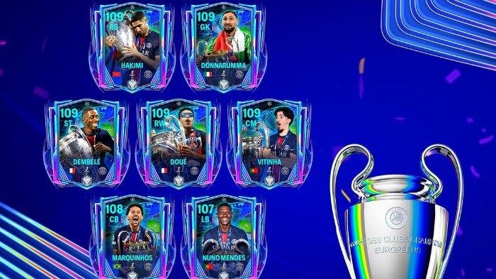 JUARA UEFA CHAMPIONS - FC Mobile merayakan best XI Player Items UEFA Champions League 2024/25, diunggah hari ini, Selasa (10/6/2025).