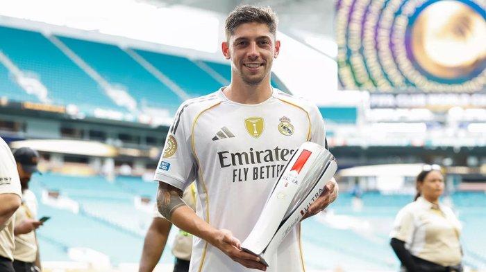 MVP - Gelandang Real Madrid, Federico Valverde didapuk menjadi pemain terbaik saat pertandingan melawan Juventus di babak 16 besar Piala Dunia Antarklub 2025, Rabu (2/7/2025) dini hari WIB.