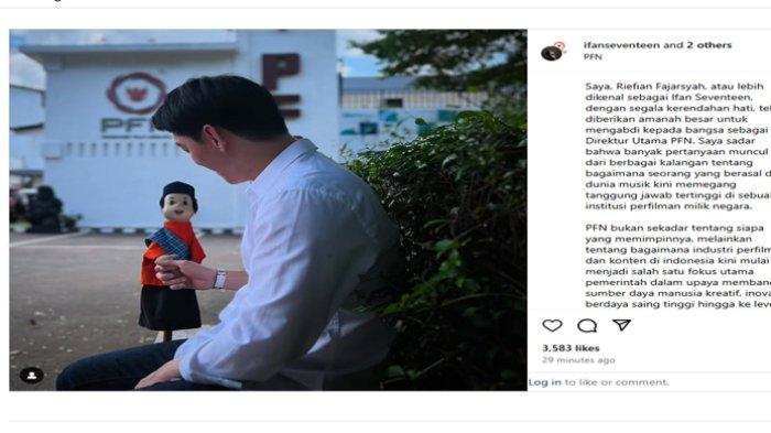 Ifan Seventeen memberikan keterangan terkait penunjukannya sebagai direktur utama PT Produksi Film Negara (PFN).