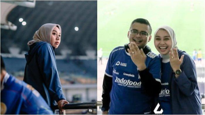 LAMARAN ANAK PEJABAT - Maula Akbar Mulyadi melamar Putri Karlina di Stadion Gelora Bandung Lautan Api, Jumat (9/5/2025). Lamaran disaksikan 29.569 suporter Persib Bandung.