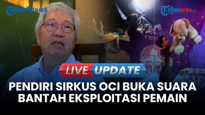 KASUS OCI - Pendiri Oriental Circus Indonesia (OCI), Tony Sumampau, menjawab terkait eksploitasi anak, di Jakarta Selatan, Kamis (17/4/2025). Dia menyebut jika tidak ada kekurangan yang diterima para pekerjanya. (Tribunnews/Alfarizy)