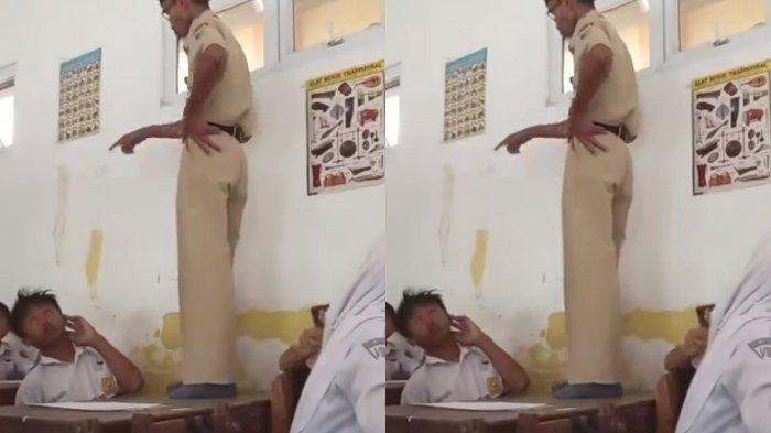 Guru IPA berinisial D menendang siswa berinisial G di SMP Negeri 1 Karangawen, Demak, Jawa Tengah.