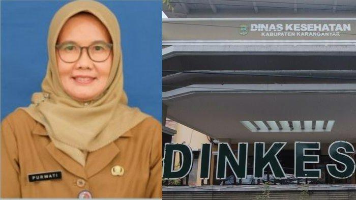 KADINKES KARANGANYAR KORUPSI - (Kiri) Foto Kepala Dinas Kesehatan Kabupaten Karanganyar, Purwati. (Kanan) Penampakan Kantor Dinas Kesehatan (Dinkes) Kabupaten Karanganyar, Senin (19/5/2025). 